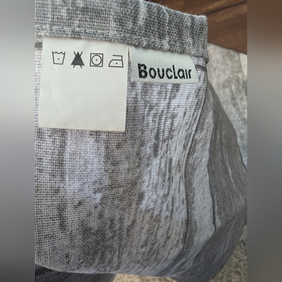 Bouclair gray scale cloth shower curtain 12 grommets & liba USA liner new! - Picture 11 of 16